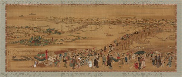 Ryogoku Bridge, Edo period, early 19th century. Creator: Utagawa Toyoharu.