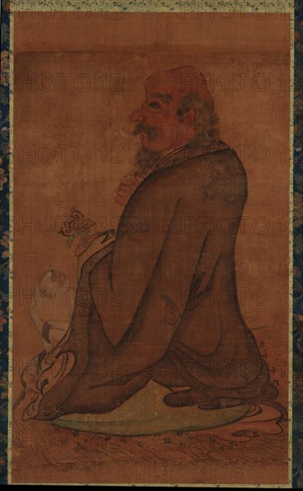 Luohan with a White Monkey, Late Ming or early Qing dynasty, 17th century. Creator: Unknown.