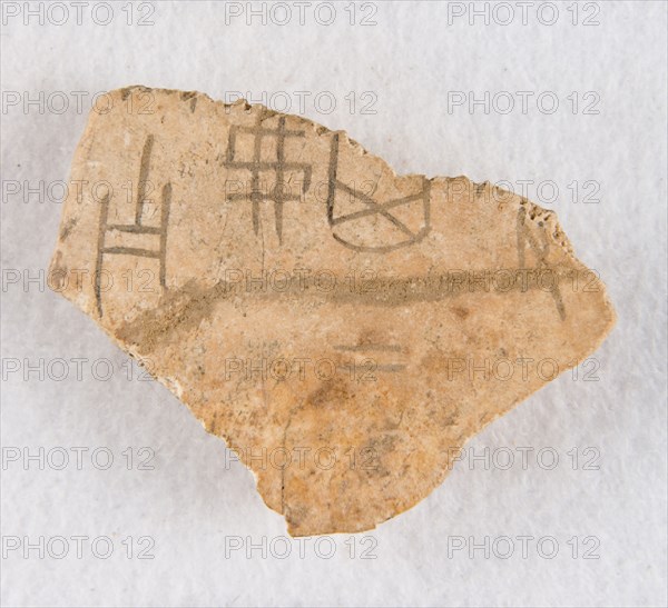 Inscribed bone fragment ("oracle bone"), Late Shang dynasty, ca. 1300-1050 BCE. Creator: Unknown.