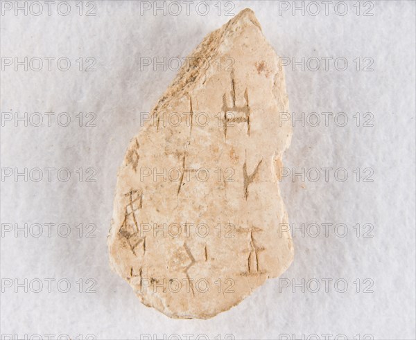 Inscribed bone fragment ("oracle bone"), Late Shang dynasty, ca. 1300-1050 BCE. Creator: Unknown.