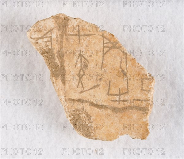 Inscribed bone fragment ("oracle bone"), Late Shang dynasty, ca. 1300-1050 BCE. Creator: Unknown.