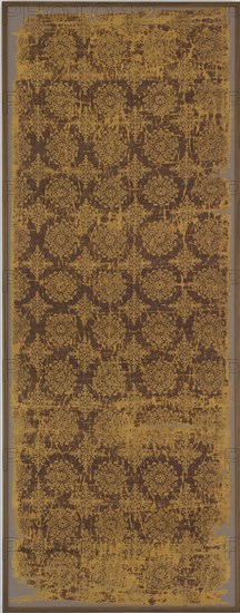 Textile with floral medallions and lozenges, Mid-Tang dynasty, first half of the 8th century. Creator: Unknown.