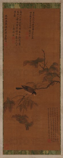A Bird on a leafy branch, Ming dynasty, 16th-17th century. Creator: Unknown.