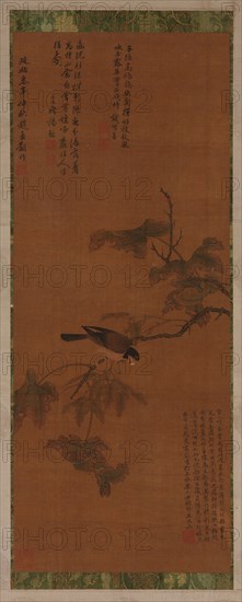 A Bird on a leafy branch, Ming dynasty, 16th-17th century. Creator: Unknown.