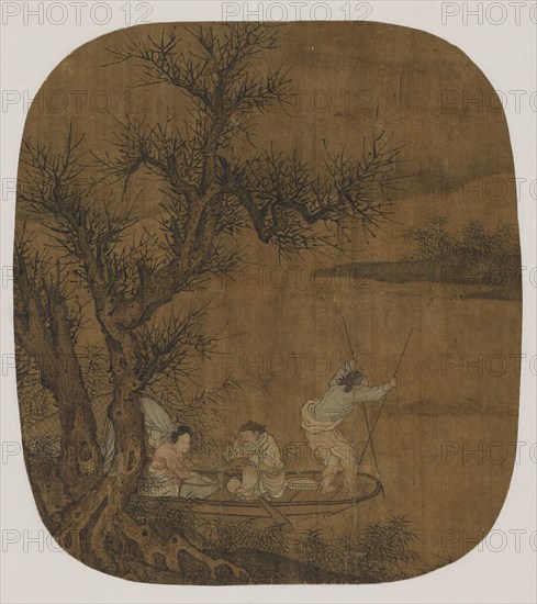 Enjoying a meal on board a boat, Ming dynasty, 16th-17th century. Creator: Unknown.