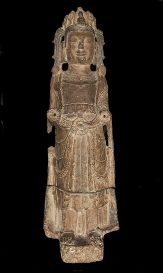 Standing figure of Bodhisattva: both hands missing, and minor injuries, Period of Division, 557-581. Creator: Unknown.