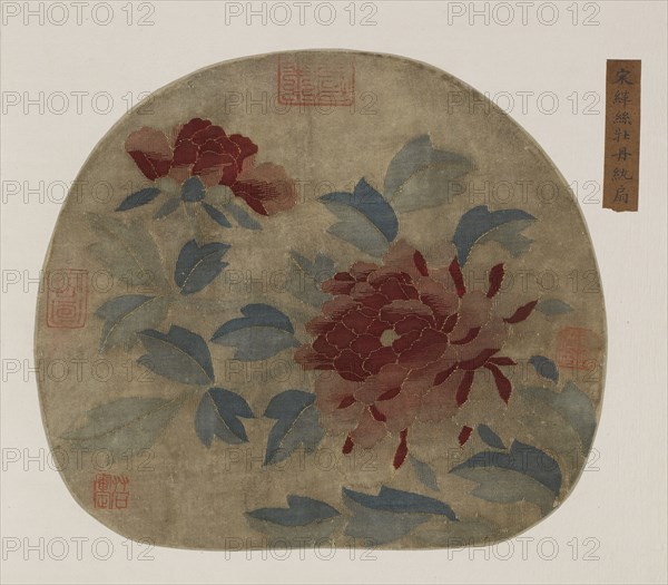 Tapestry: peonies, Possibly Ming dynasty, 1368-1644. Creator: Unknown.