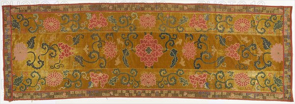 Brocade, velvet, in the form of a wall hanging, Qing dynasty, 1662-1722. Creator: Unknown.