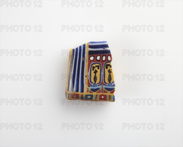 Mosaic plaque depicting cartouche motif, Ptolemaic Dynasty or Roman period, 100 BCE-100 CE. Creator: Unknown.