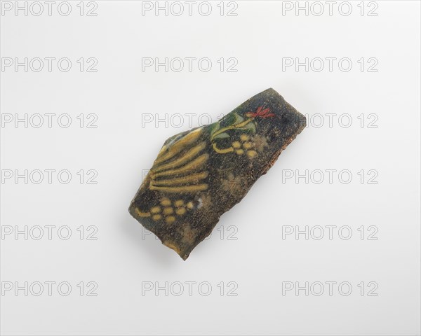 Fragment of an inlay with a floral pattern, Ptolemaic Dynasty to Roman Period, 305 BCE-14 CE. Creator: Unknown.