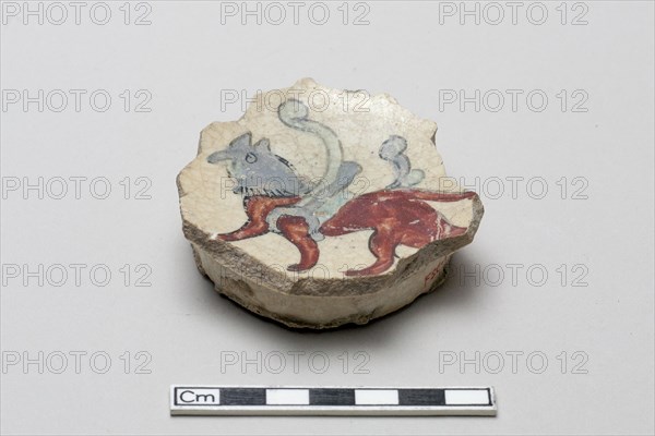 Fragment with a winged quadruped, Saljuq period, early 13th century. Creator: Unknown.