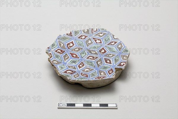 Fragmentary base of a bowl with with abstracted all-over design, early 13th century. Creator: Unknown.