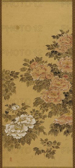 Red and white peonies, Edo period, 1615-1868. Creator: Unknown.