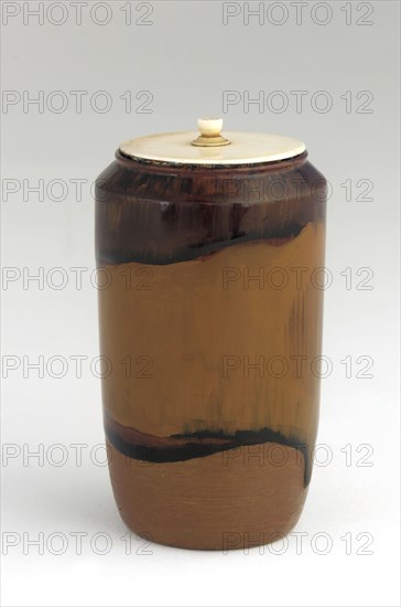 Tea caddy imitating Takatori ware, Edo period, 18th-19th century. Creator: Unknown.