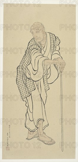 Hokusai as an old man, Edo period, 1760-1849. Creator: Unknown.