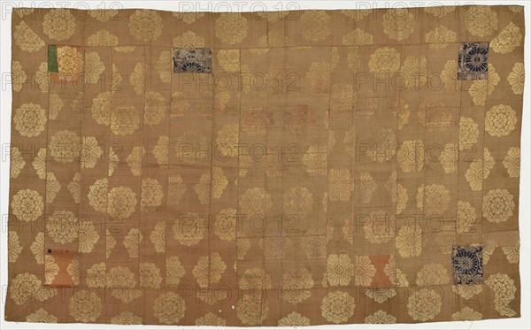 Brocade, silk. A Buddhist monk's robe, patched: Kesa, Edo period, 1615-1868. Creator: Unknown.