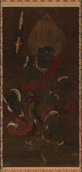 Yaksa form of Vajrapani (Blue Fudo), Kamakura period, 13th-14th century. Creator: Unknown.