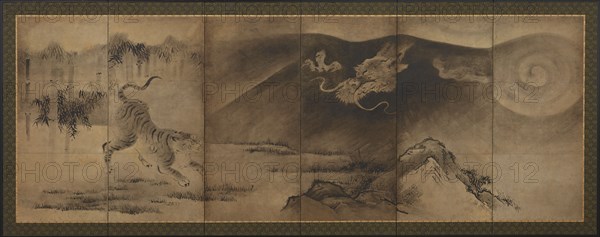 Dragon and tiger, Momoyama or Edo period, 17th century. Creator: Unknown.