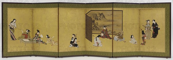 Indoor occupations, Momoyama period, 1568-1615. Creator: Unknown.