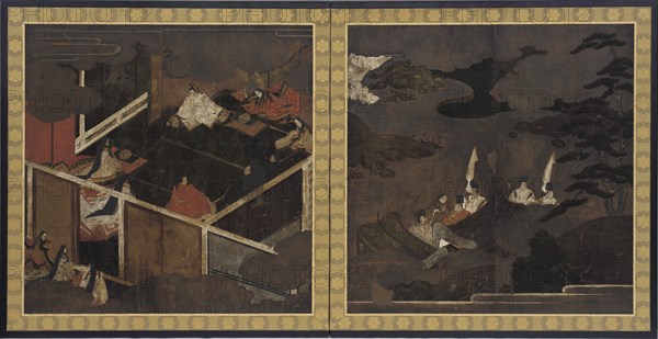 Scenes from The Tale of Genji, Momoyama period, late 16th century. Creator: Unknown.