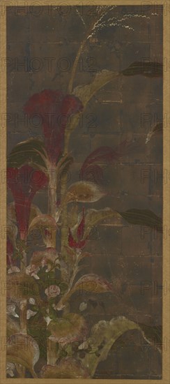 Coxcombs, maize and morning-glories, Momoyama period, 1568-1615. Creator: Unknown.