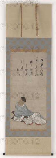 The Poet Kakinomoto no Hitomaro, Muromachi or Momoyama period, 16th century. Creator: Unknown.