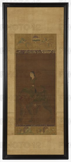 Manjushri riding a lion, Muromachi period, 1392-1568. Creator: Unknown.