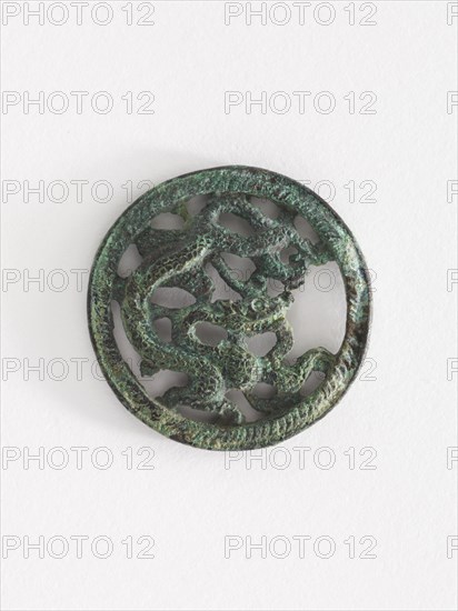 Costume ornament: dragon in roundel (pair with F1917.566), Goryeo period, 12th-13th century. Creator: Unknown.
