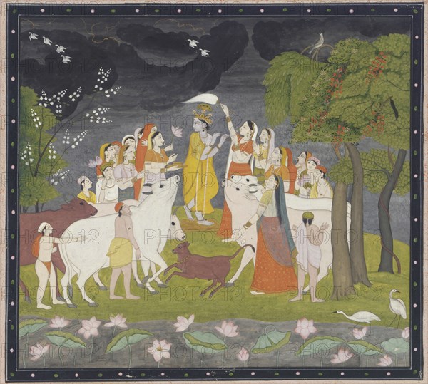 Sri Krsna with the flute, ca. 1790-1800. Creator: Unknown.