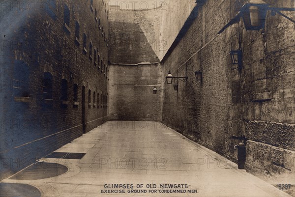 Glimpses of Old Newgate - Exercise Ground for Condemned Men, c1900. Creator: Rotophot.