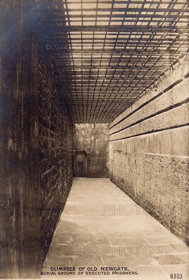 Glimpses of Old Newgate - Burial Ground of Executed Prisoners, c1900.  Creator: Rotophot.