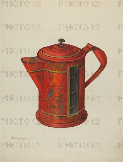 Toleware Coffee Pot, 1935/1942. Creator: Nicholas Acampora.