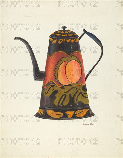 Toleware Coffee Pot, 1935/1942. Creator: John Hall.