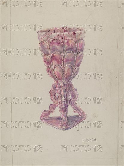 Marbleized Vase, 1935/1942. Creator: John Hall.