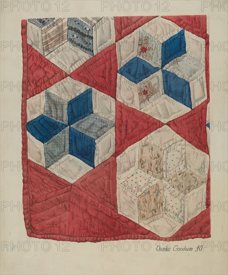 Patchwork Quilt, 1940. Creator: Charles Goodwin.