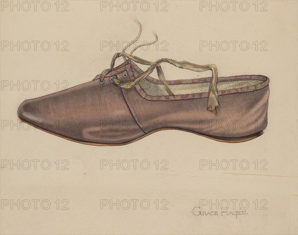 Slipper, c. 1937. Creator: Grace Halpin.