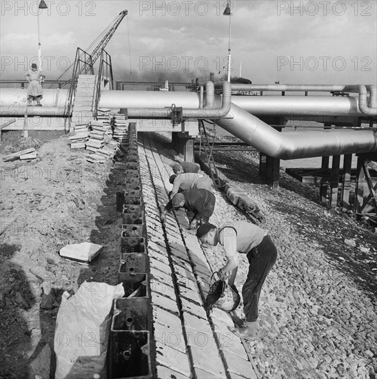 Coryton Oil Refinery, Thurrock, Essex, 27/03/1954. Creator: John Laing plc.