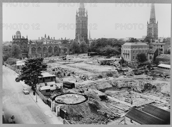 Coventry Cathedral, Priory Street, Coventry, 31/05/1955. Creator: John Laing plc.