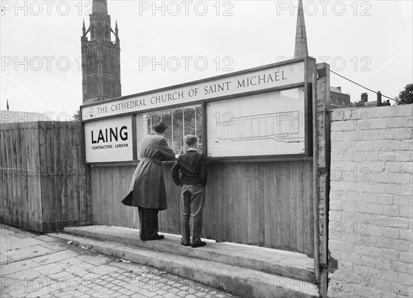 Coventry Cathedral, Priory Street, Coventry, 06/09/1955. Creator: John Laing plc.