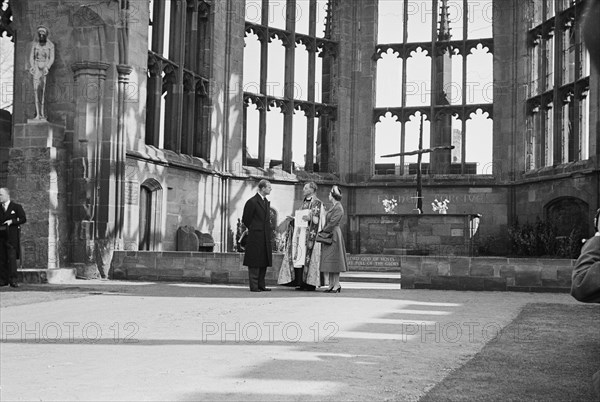 Ruined Cathedral Church of St Michael, Bailey Lane, Coventry, 23/03/1956. Creator: John Laing plc.