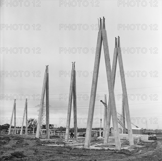 Harker Electricity Sub Station, Rockcliffe, Carlisle, Cumbria, 02/10/1957. Creator: John Laing plc.