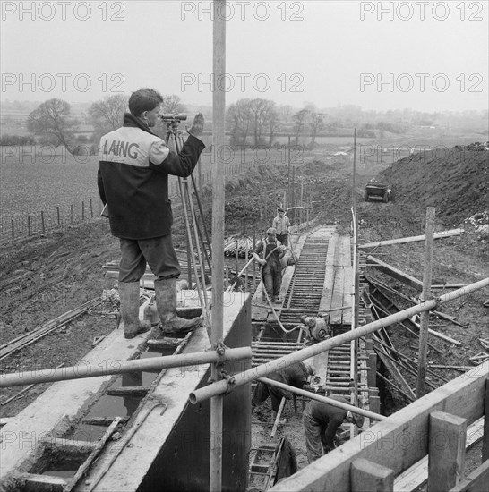 M6 Motorway, Acton Trussell and Bednall, South Staffordshire, Staffordshire, 06/03/1961. Creator: John Laing plc.