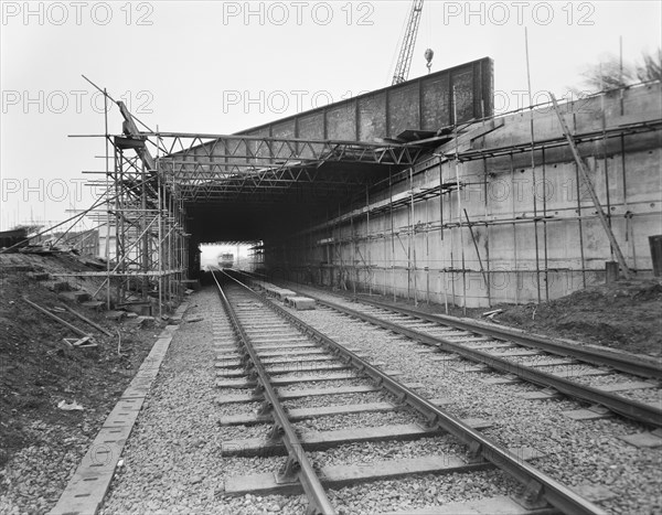 M6 Motorway, Acton Trussell and Bednall, South Staffordshire, Staffordshire, 13/04/1961. Creator: John Laing plc.