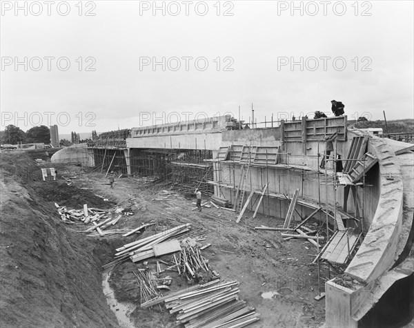 M6 Motorway, Hyde Lea, Stafford, Staffordshire, 18/07/1961. Creator: John Laing plc.