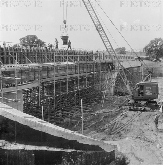 M6 Motorway, Hyde Lea, Stafford, Staffordshire, 19/07/1961. Creator: John Laing plc.