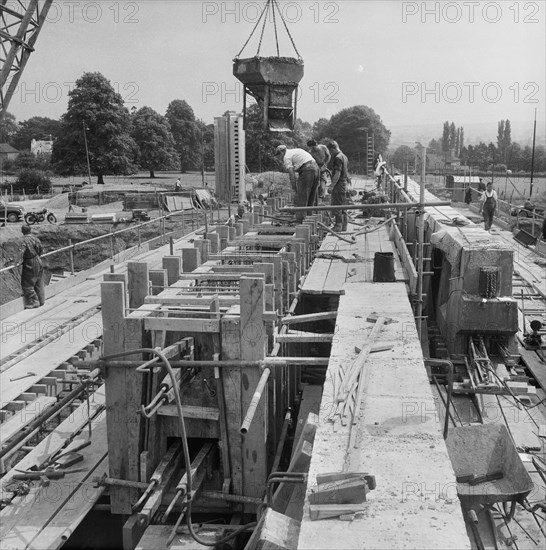 M6 Motorway, Hyde Lea, Stafford, Staffordshire, 19/07/1961. Creator: John Laing plc.