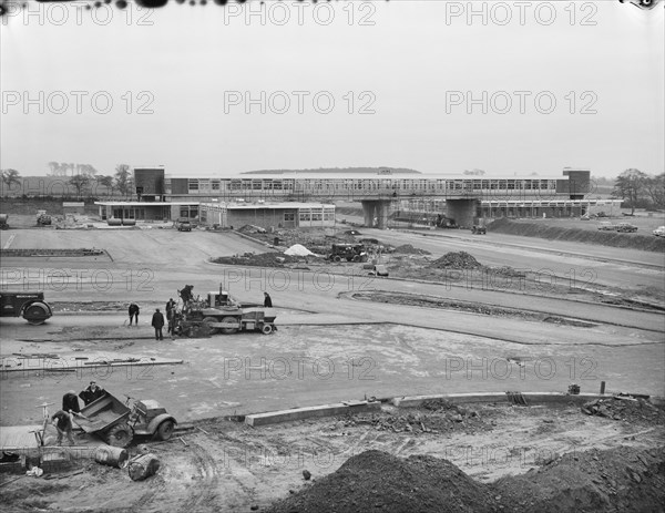 M6 Motorway, Keele Service Area, Keele, Newcastle-under-Lyme, Staffordshire, 28/11/1962. Creator: John Laing plc.