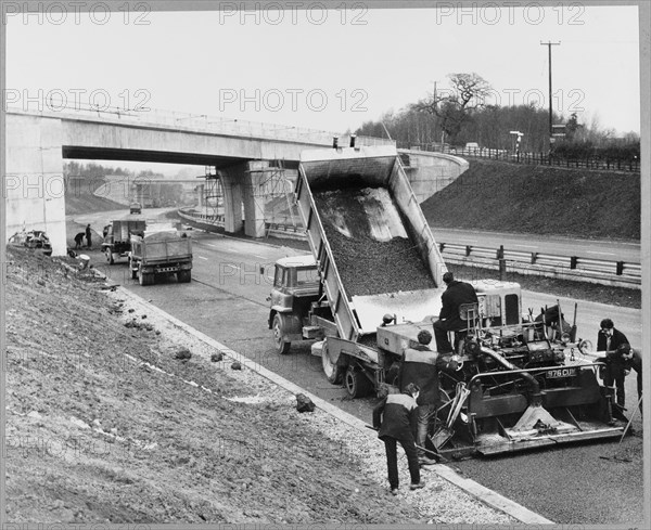 M6 Motorway, Swynnerton, Stafford, Staffordshire, 28/11/1962. Creator: John Laing plc.