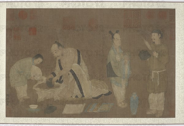 Scholar and attendants, Ming dynasty, 1368-1644. Creator: Unknown.