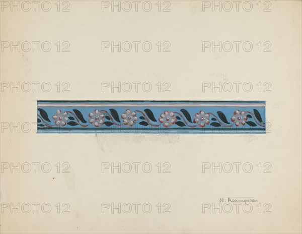 Wall Paper Border on Bandbox Lid, c. 1936. Creator: Nicholas Acampora.
